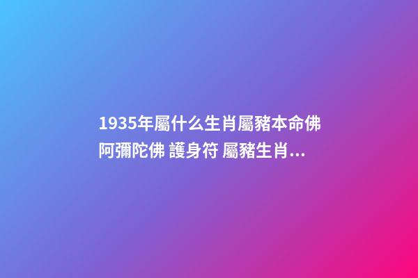 1935年屬什么?生肖屬豬本命佛阿彌陀佛 護身符 屬豬生肖運勢 性格運程和一生命運、流年運勢、事業、愛情、健康、財運
